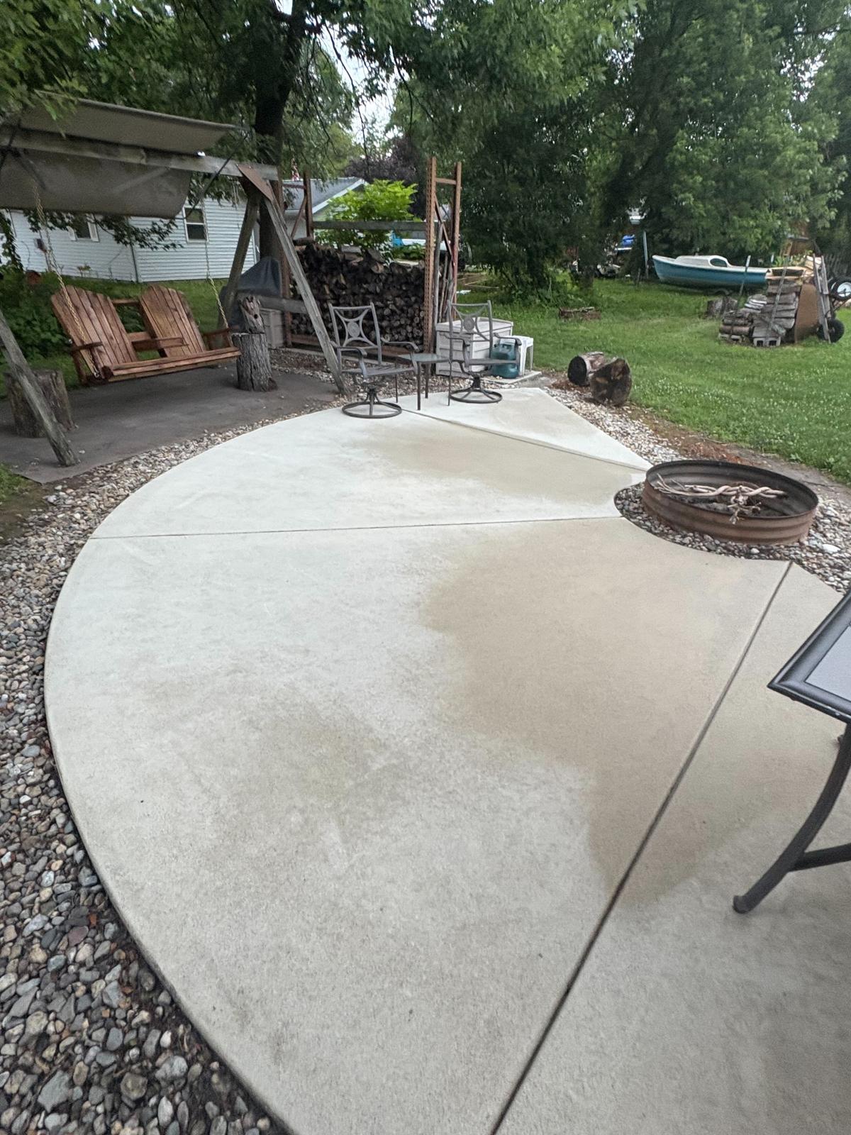 Clean concrete surface after pressure washing