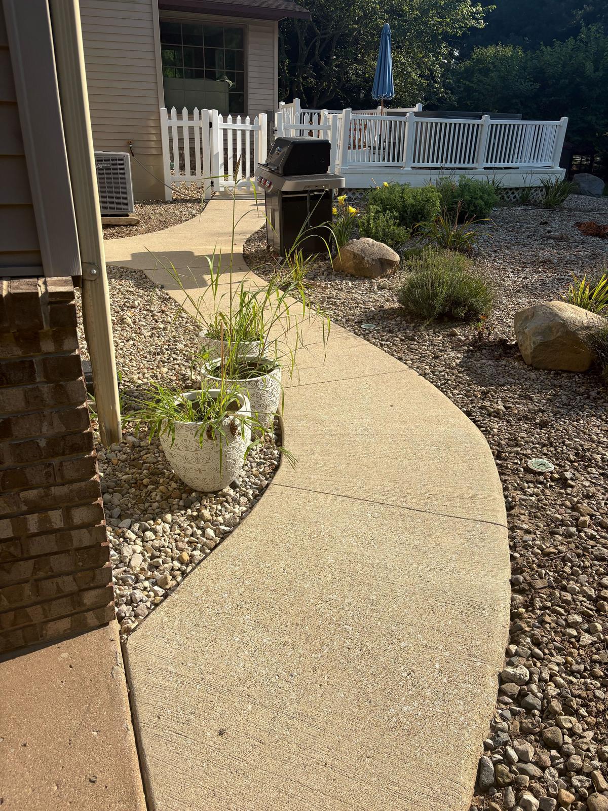 Restored exterior surface after soft washing